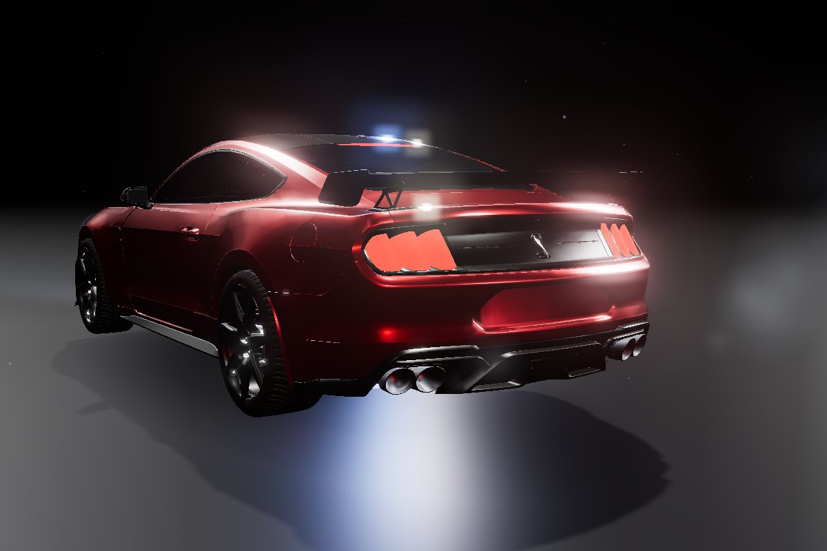 Feux arrière tri-barre et aileron de la Shelby GT500
